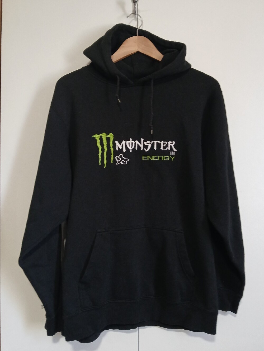 Monster Energy Fox Racing Embroidered Hoodie Black Sweatshirt Adult Small